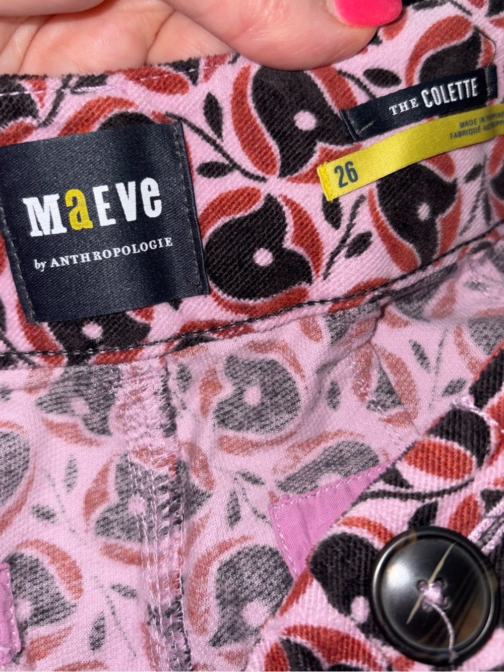 Maeve Anthropologie The Colette Floral Jacquard Wide Leg Pants 26 - Picture 6 of 8